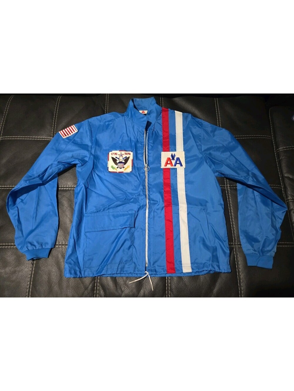 Vintage 1970s American Airlines 100 Years Uniform Service Windbreaker Jacket '76